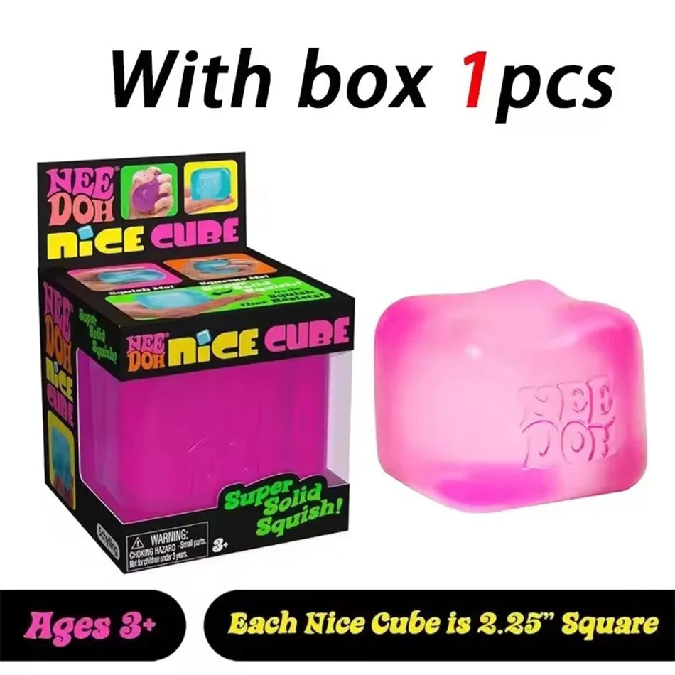 Schylling Needoh Nice Cube Sensory Squeeze Toy with Super Solid Squish Stress Relief Anxiety Sensory Tool - 2.25" Cube