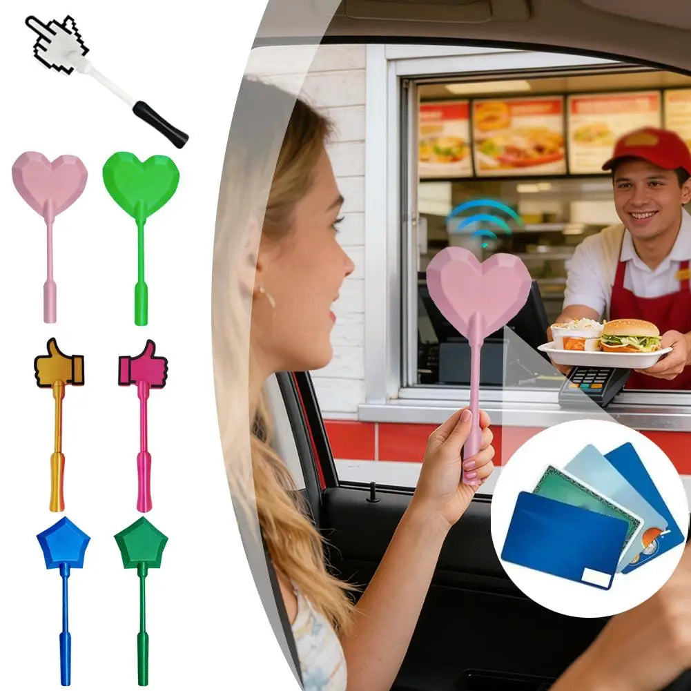 Magic Wand Tap to Pay Card Holder for Contactless Credit Cards Fun Star Shaped Payment Wand with 14 Inch Handle for Checkout