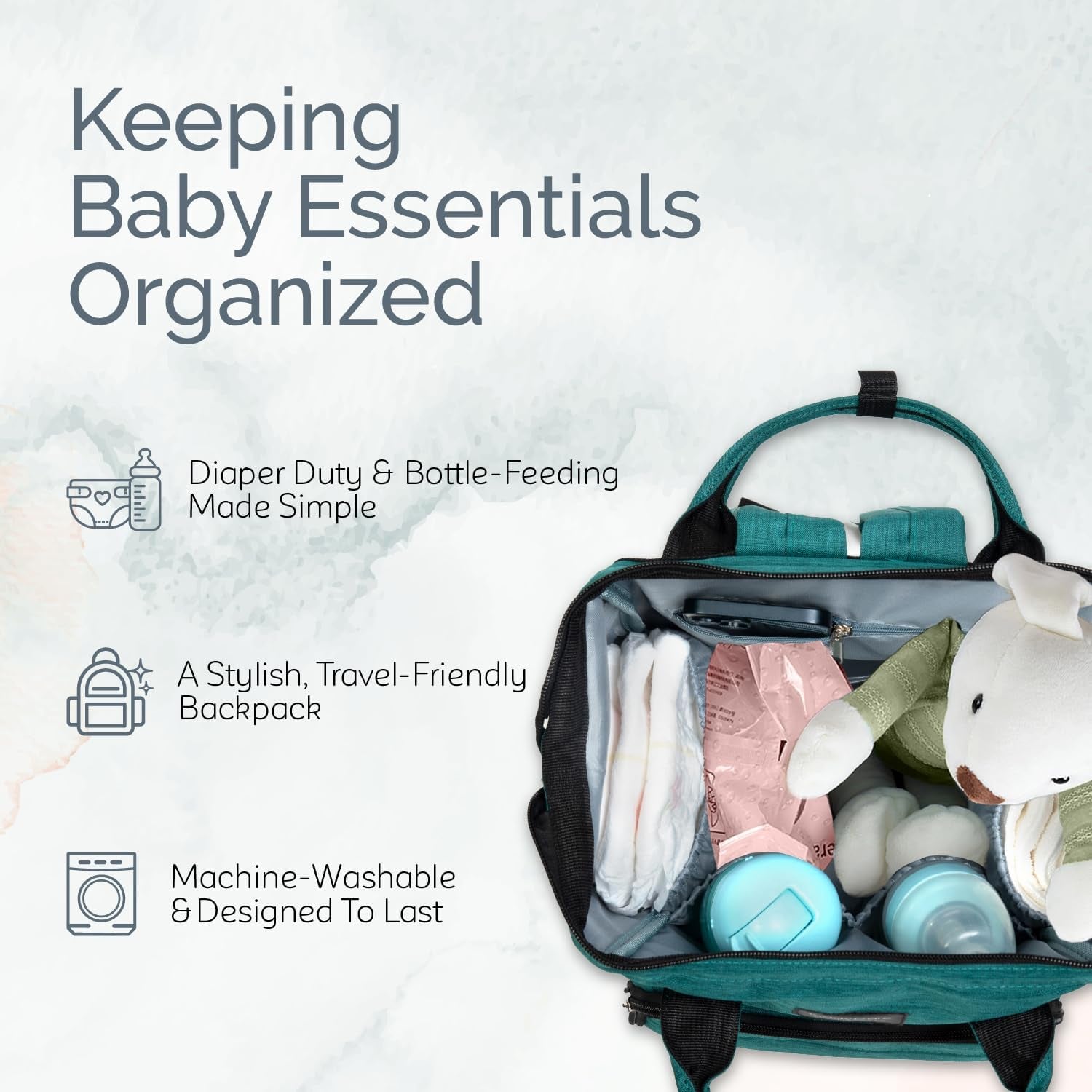 Stylish and Spacious Gray Diaper Bag Backpack with Changing Station - Perfect for Travel and Everyday Use
