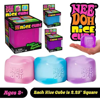 Schylling Needoh Nice Cube Sensory Squeeze Toy with Super Solid Squish Stress Relief Anxiety Sensory Tool - 2.25" Cube