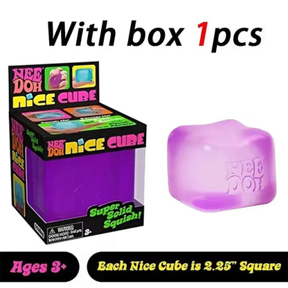 Schylling Needoh Nice Cube Sensory Squeeze Toy with Super Solid Squish Stress Relief Anxiety Sensory Tool - 2.25" Cube